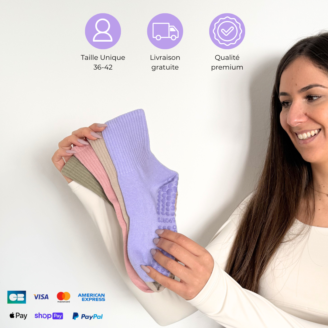 Chaussettes Antidérapantes Pilates & Yoga